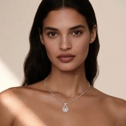 IOGOU 925 Silver Infinity Love Pendant Necklace VVS1 D Full Moissanite Necklace for Women Lab Diamond Jewelry with Certificate