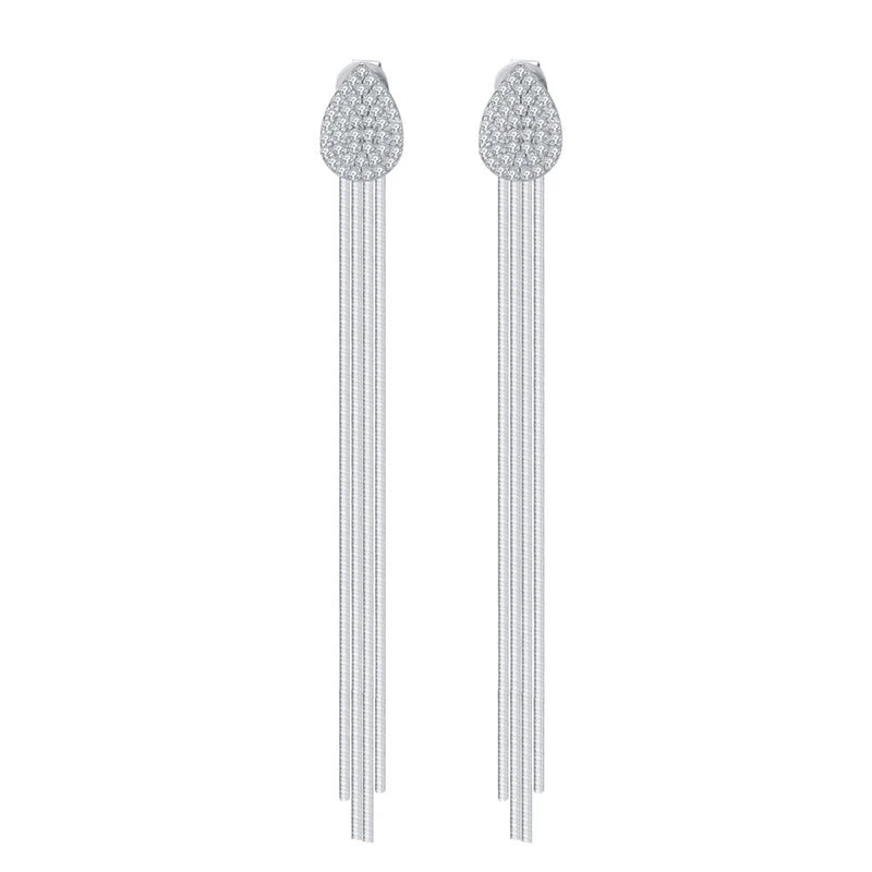 Smyoue Full Moissanite Tassel Drop Earrings for Women Water Drops 100% 925 Sterling Silver Lab Diamond Party Jewelry Wholesale
