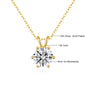 Classic 14K Gold 6-Prong  Pendant  Solitaire Necklace   Women