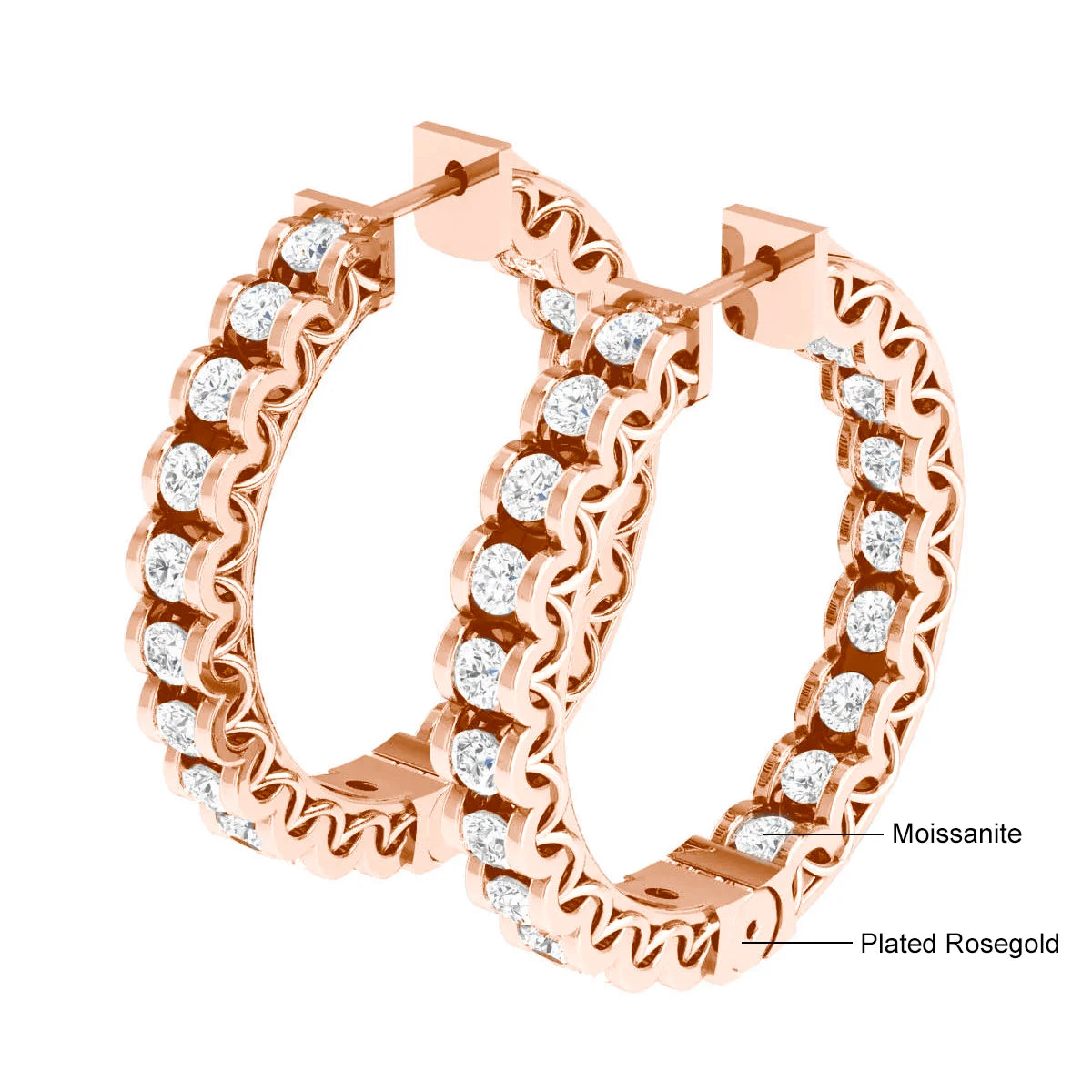 Trendy Full Moissanite Earrings hoops D VVS1 Luxury Certified Jewerlry For Women Famous Branded Sparking Diamond Accessories Hot