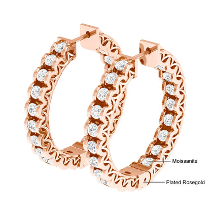 Trendy Full Moissanite Earrings hoops D VVS1 Luxury Certified Jewerlry For Women Famous Branded Sparking Diamond Accessories Hot