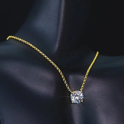 Sparking 1CT 2CT 3CT D VVS1 Moissanite Pendant Solitaire Necklace Women's 100% Real Silver 925 Chain with Certified Jewelry Gift