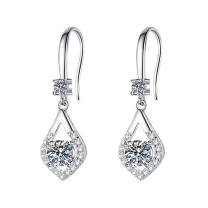Smyoue Each 0.5CT D Color Genuine Moissanite Drop Earrings for Women Water Drop Luxury Wedding Jewelry 925 Sterling Silver GRA