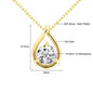 Hollow 14K Gold Solitaire Diamond Necklace Pendant