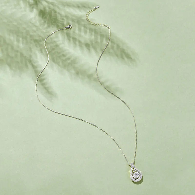 IOGOU 925 Silver Infinity Love Pendant Necklace VVS1 D Full Moissanite Necklace for Women Lab Diamond Jewelry with Certificate