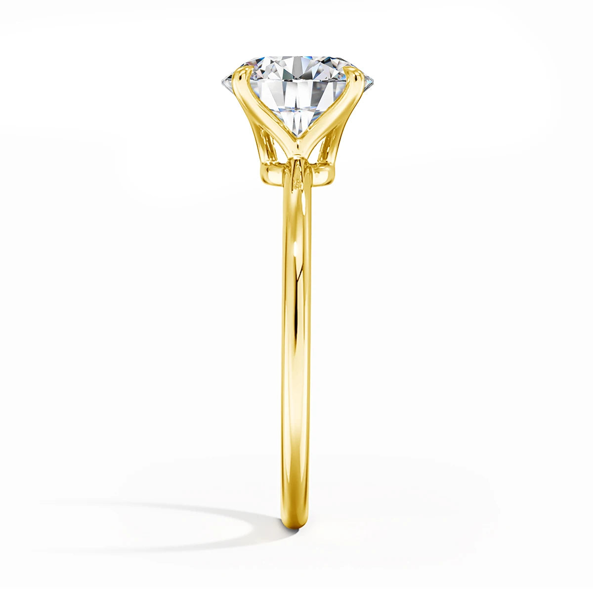 8MM 2CT |   Gold Filled for Women Man 4 Prong Solitaire Diamond Ring