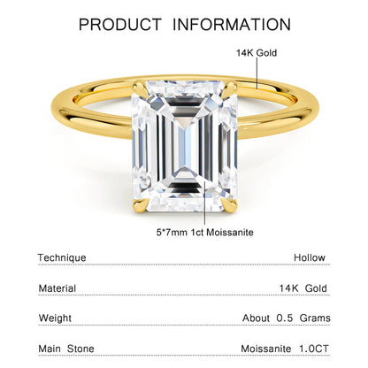 Emerald Cut | 3.0CT4K Yellow Gold Diamond Ring