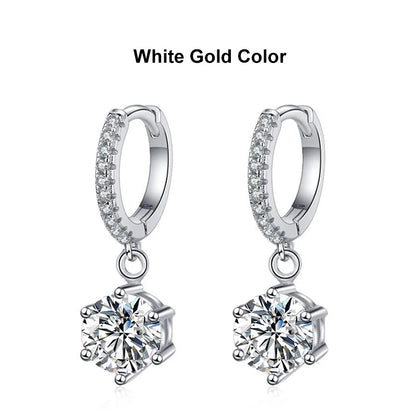 Womens Gold Drop Hoop Earrings