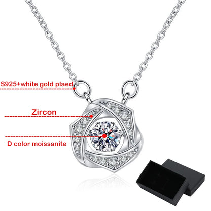 Smyoue S925 Solid Silver 0.3CT Moissanite Pendant for Women Sparkling Beating Heart Girl's Necklace Simulated Diamond Wholesale