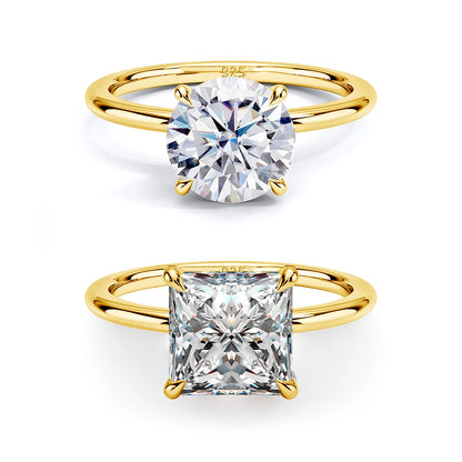 Szjinao 1ct 2ct 3ct D Color Moissanite Ring For Women 925 Sterling Silver Gold Plated Solitaire Rings Engagement Gift Wholesale