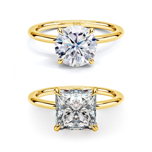 Szjinao 1ct 2ct 3ct D Color Moissanite Ring For Women 925 Sterling Silver Gold Plated Solitaire Rings Engagement Gift Wholesale