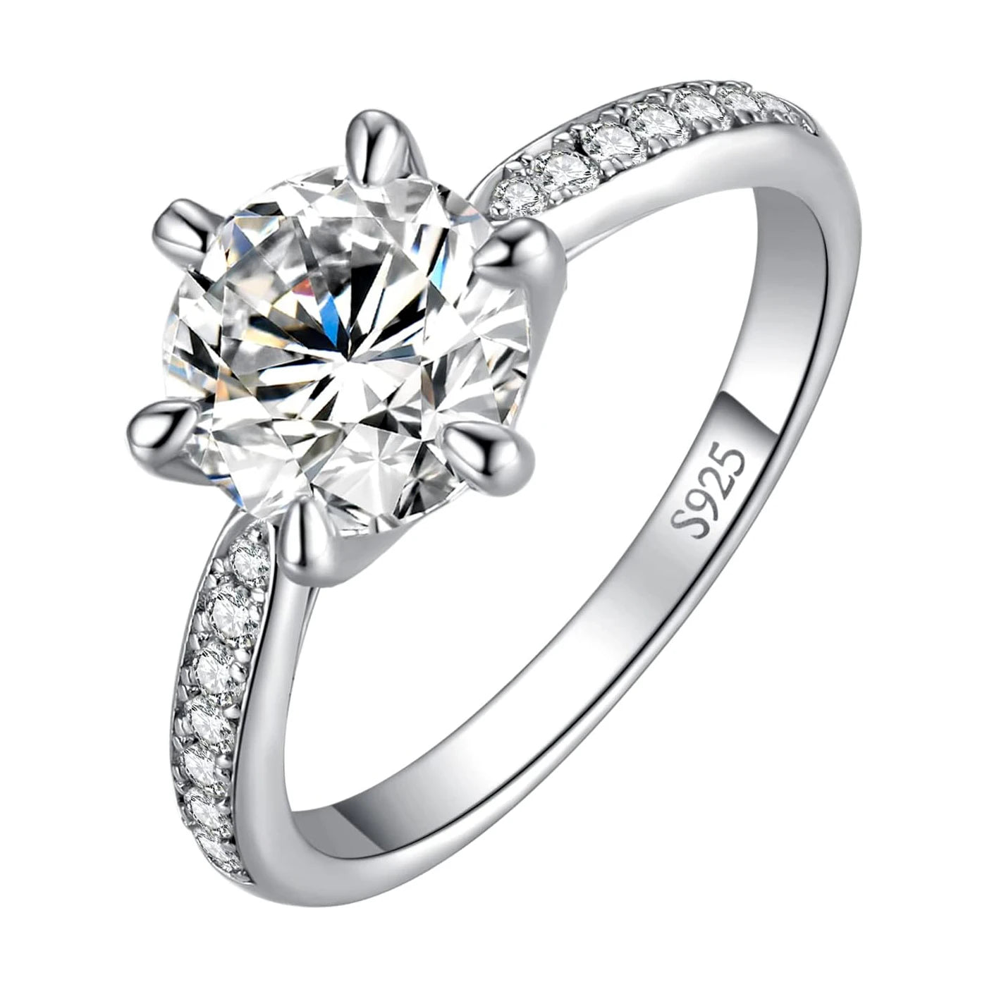 Classic 1-carat Moissanite Ring with Certificate Laboratory Diamond Rings Women Wedding Jewelry 18K Gold Plated S925 Silver