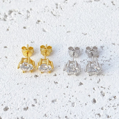 Moissanite Stud Earrings  | Gold | White Gold