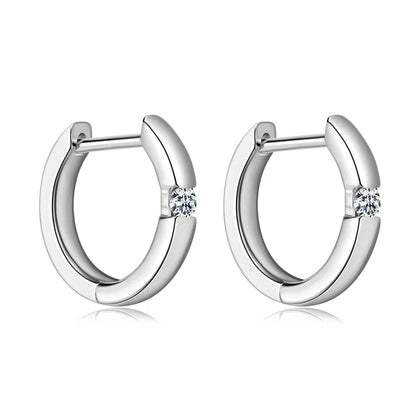 Smyoue 2.5mm 100% Real Moissanite Hoop Earrings for Women 2 Colors Trend Ear Jewelry Original S925 Sterling Silver D VVS1 GRA