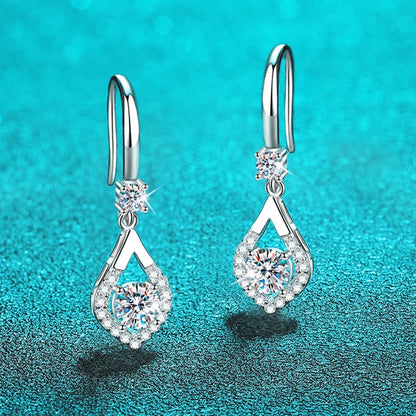 Smyoue Each 0.5CT D Color Genuine Moissanite Drop Earrings for Women Water Drop Luxury Wedding Jewelry 925 Sterling Silver GRA