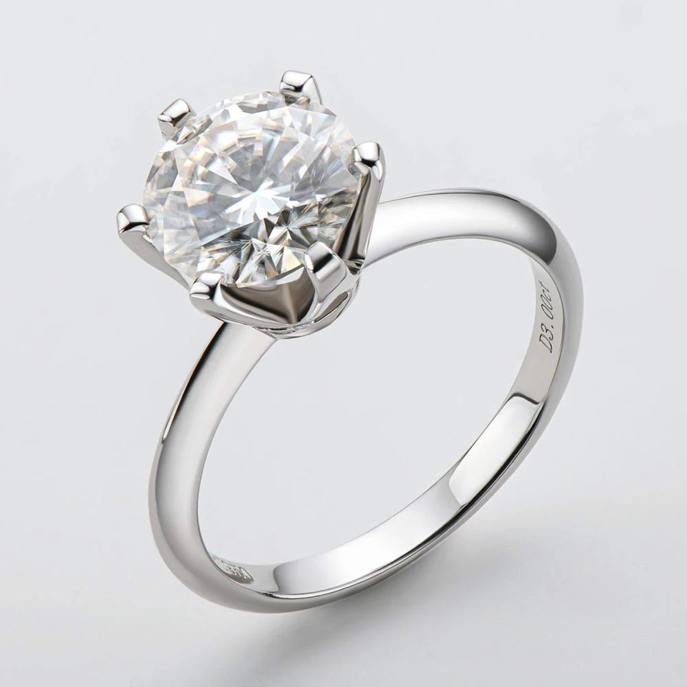 10CT 14mm Moissanite Engagement Ring With GRA Certified Classic Lab Diamond Promise Band 925 Sterling Silver Jewelry for Women