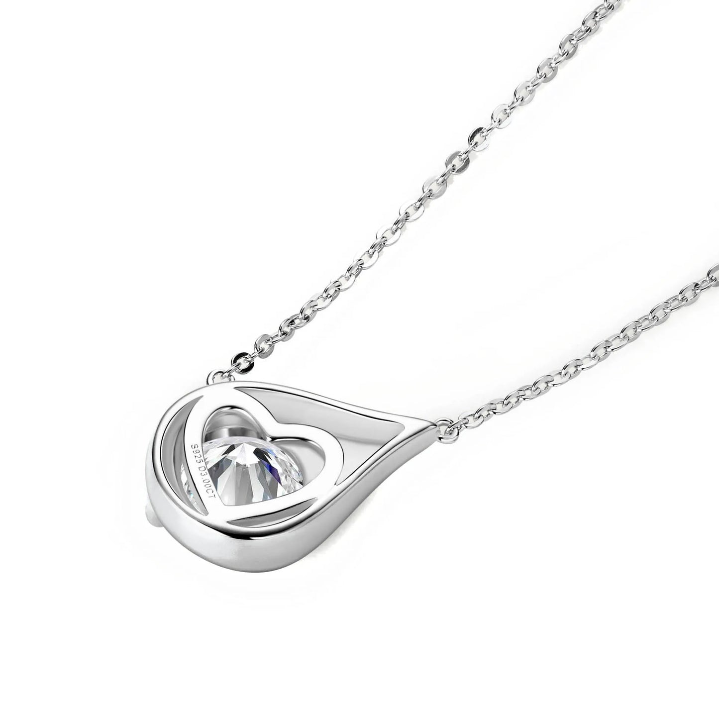 Teardrop Shape Pendant Necklace GRA Certified Moissanite 1ct/2ct/3ct Round Cut for Women 925 Sterling Silver Wedding Jewelry Gif