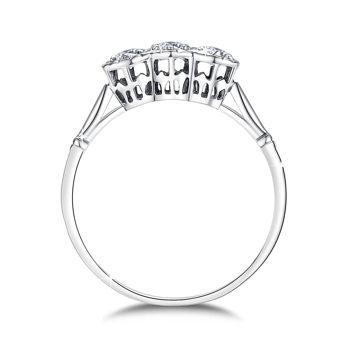 3 Stone Rings For Woman 3mm D Color Moissanite With Certificate 100% 925 Sterling Silver Luxury Designer Engagament Jewelry Sale