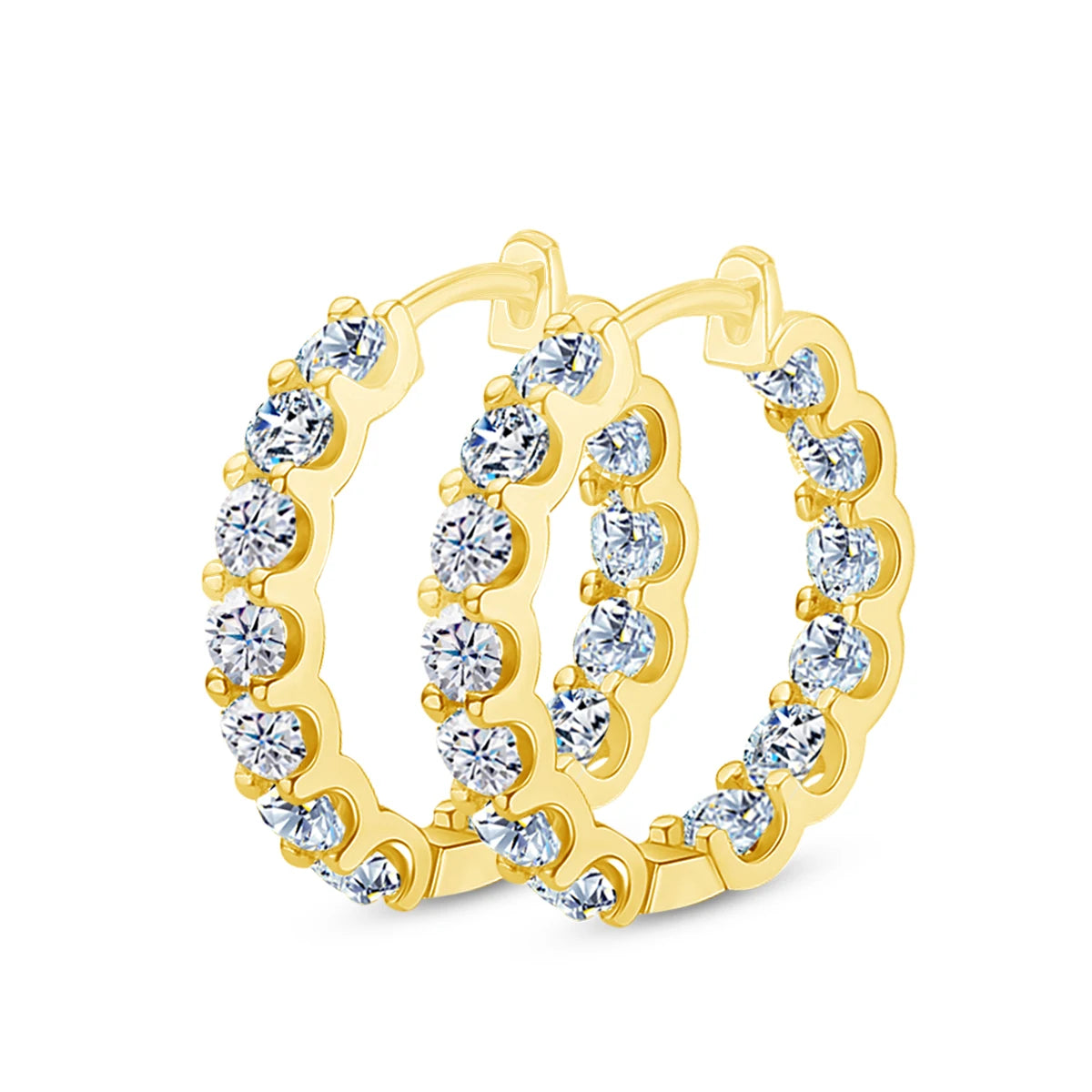 Trendy Full Moissanite Earrings hoops D VVS1 Luxury Certified Jewerlry For Women Famous Branded Sparking Diamond Accessories Hot