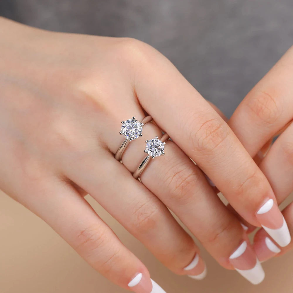 10CT 14mm Moissanite Engagement Ring With GRA Certified Classic Lab Diamond Promise Band 925 Sterling Silver Jewelry for Women