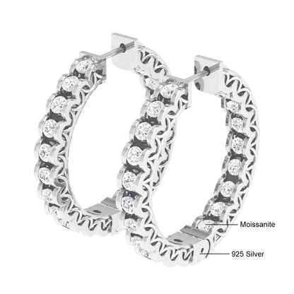 Trendy Full Moissanite Earrings hoops D VVS1 Luxury Certified Jewerlry For Women Famous Branded Sparking Diamond Accessories Hot