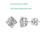 Smyoue GRA Certified 0.2-2CT Moissanite Stud Earrings for Women Man Hip Hop 100% 925 Sterling Silver Plated 18k Gold Earrings