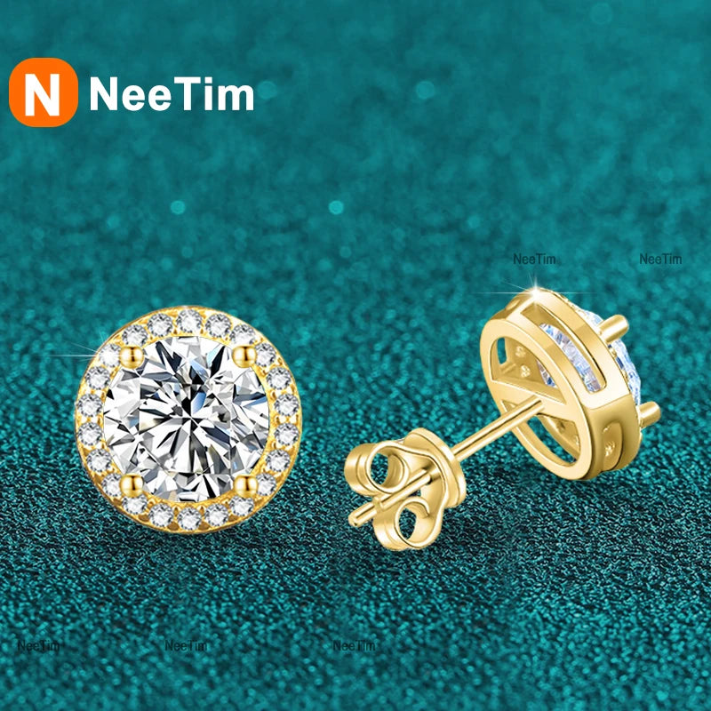 Moissanite Stud Earrings Women