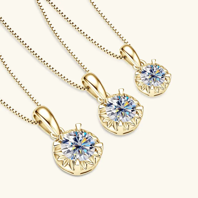 Bright Star D Color Moissanite Diamond Pendant Necklace Excellent Cut S925 Sterling Silver Chain for Women Trendy Jewelry Gifts