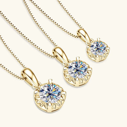 Bright Star D Color Moissanite Diamond Pendant Necklace Excellent Cut S925 Sterling Silver Chain for Women Trendy Jewelry Gifts