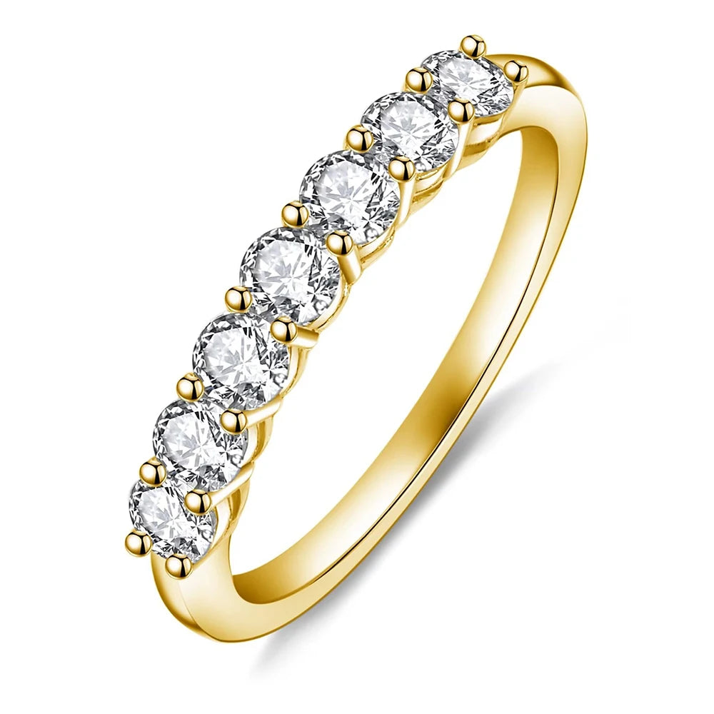 3mm D Color Moissanite Ring For Women Men Sparkling Diamond 925 Sterling Silver Plated 18K Gold Wedding Eternity Band with GRA