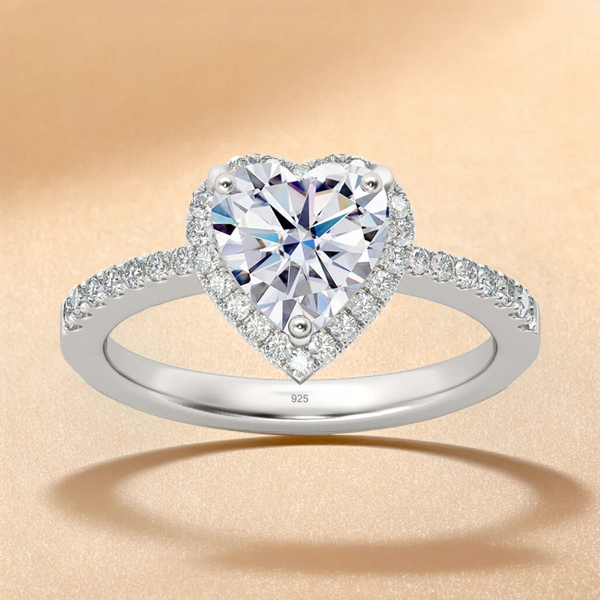 Moissanite Hart Ring  | Yellow Gold