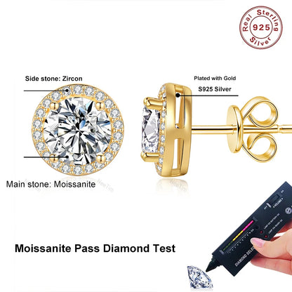 Moissanite Stud Earrings Women