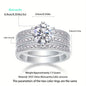 Luxury Moissanite Engagement Ring Set Round 2 Carats Classic Design 925 Sterling Silver Fade-Resistant Women Wedding Rings