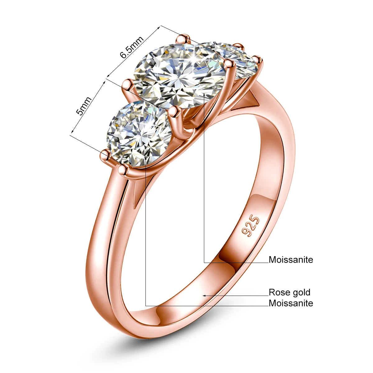 Total 2CT VVS1 Moissanite Ring AU750 Real 18K Gold Rings for Women Wedding Anniversary Classic Engagement Gift High Jewelry