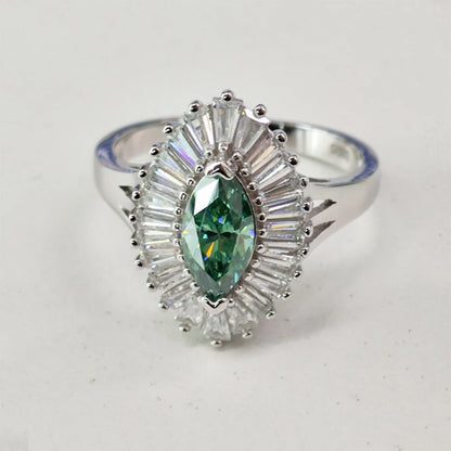 5*10mm 1 Carat Marquise Cut Moissanite Engagement Rings For Women S925 Silver Luxury Bridal Wedding Band With GRA Certificate