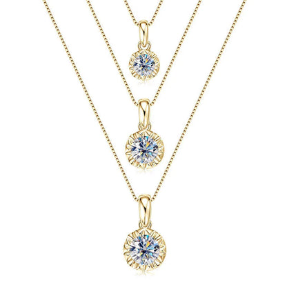 Bright Star D Color Moissanite Diamond Pendant Necklace Excellent Cut S925 Sterling Silver Chain for Women Trendy Jewelry Gifts