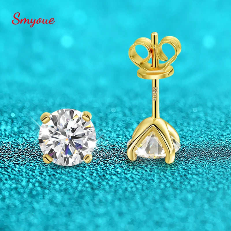 18k Gold Imitation Diamond Ear Studs for Women Gift
