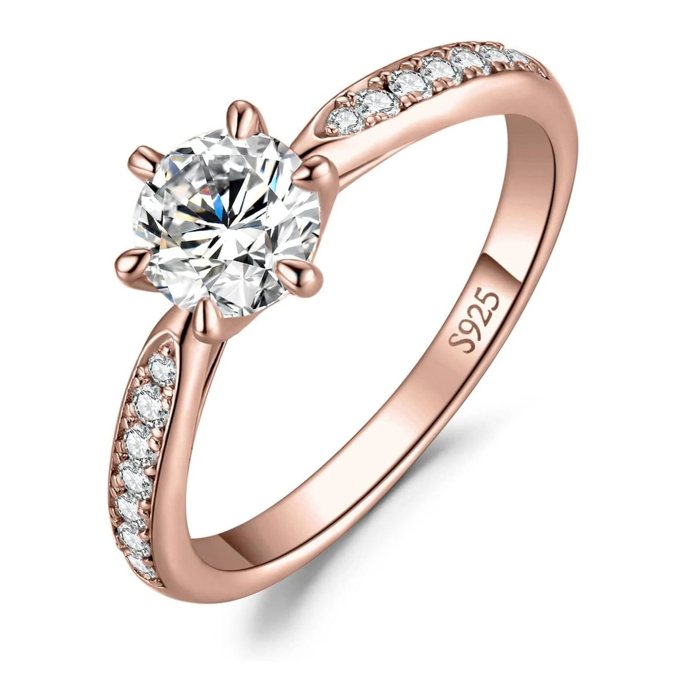 Classic 1-carat Moissanite Ring with Certificate Laboratory Diamond Rings Women Wedding Jewelry 18K Gold Plated S925 Silver