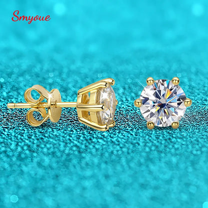 Lab Diamond Gold Stud Earrings