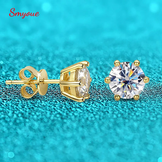 Lab Diamond Gold Stud Earrings