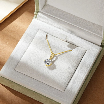 IOGOU 925 Sterling Silver Infinity Pendant Necklace 1CT 2CT 3CT Round Moissanite Necklace for Women Original Fine Jewelry Gift