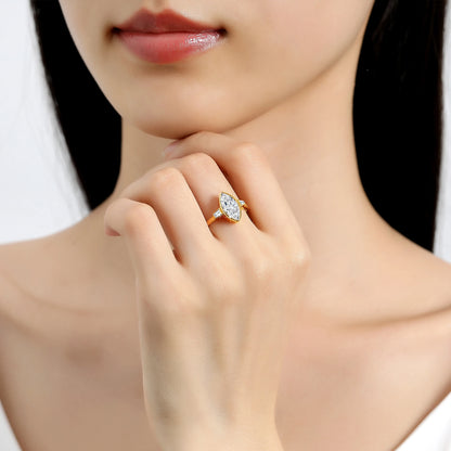 Marquise Cut Full Moissanite Ring 14K Gold D/VVS1 Lab Created Diamond for Women Wedding Engagement Affordable Jewelry