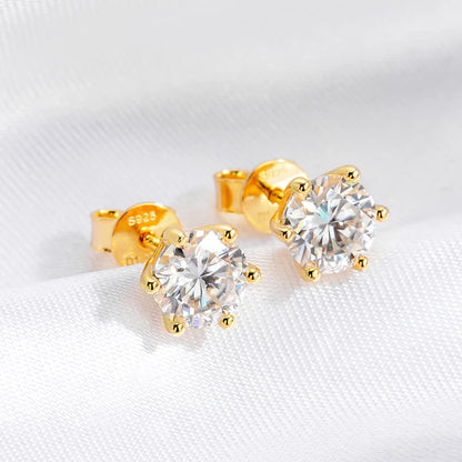 Lab Diamond Gold Stud Earrings