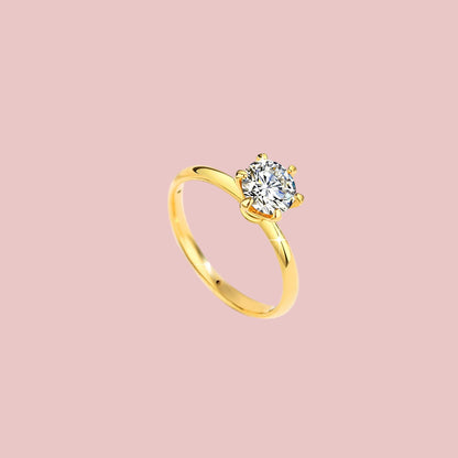 Hollow 6 Claw |14K 18K Gold | 1 ct. Lab-grown diamond Ring |  Women
