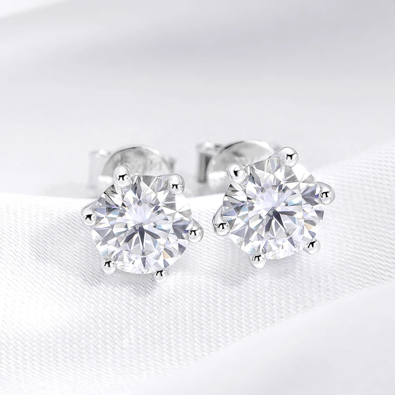 Lab Diamond Gold Stud Earrings