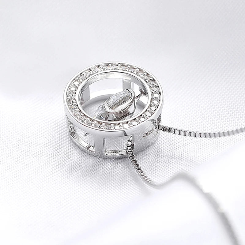 Smyoue |2ct Platinum  Pendant Necklace  |Chain | Vintage