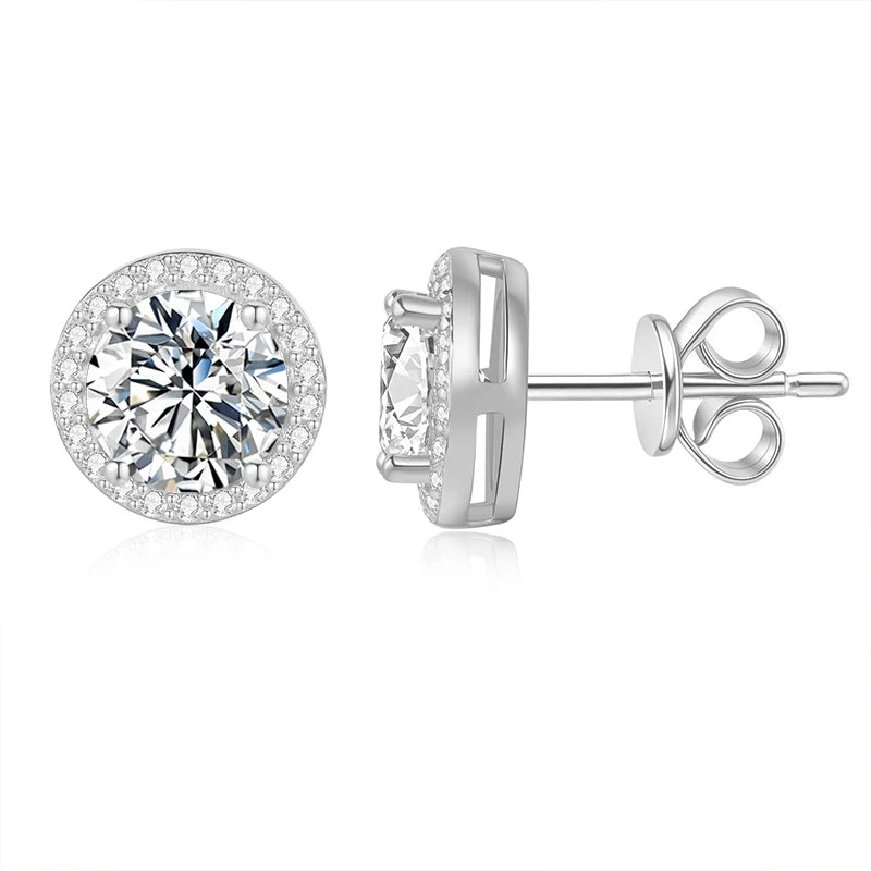 Moissanite Stud Earrings Women