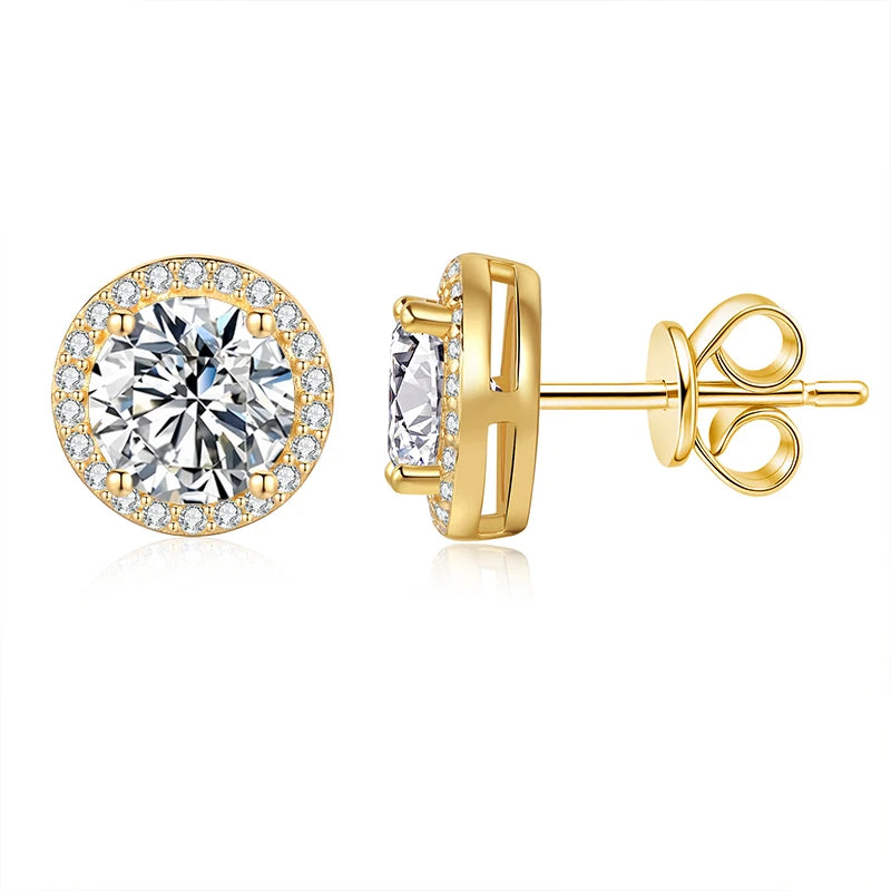 Moissanite Stud Earrings Women
