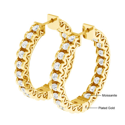Trendy Full Moissanite Earrings hoops D VVS1 Luxury Certified Jewerlry For Women Famous Branded Sparking Diamond Accessories Hot