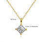 6.5MM 1CT Princess Cut Moissanite Solitaire Necklace Pendant for Women Plated 18k Gold 925 Silver Birthday Gift Fashion Jewelry